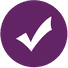 Purple circle with check in the middle